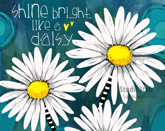 Daisy, daisy art, art with daisy, daisy painting, daisy poem, daisy painting, daisy decor, daisy theme, flower theme, daisy lover, happy art