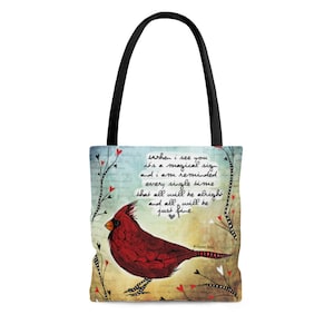 Cardinal Tote Bag Cardinal Magical tote Guardian