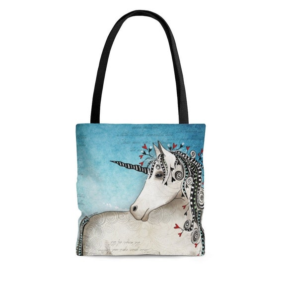 Unicorn Bag Unicorn Tote Bag Unicorn Art Unicorn Print | Etsy