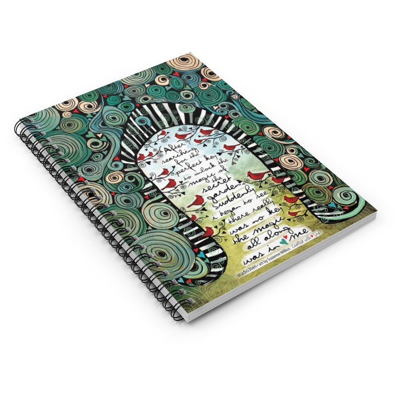 Secret Garden With Cardinals Spiral Journal Notebook - Ruled Line - Etsy