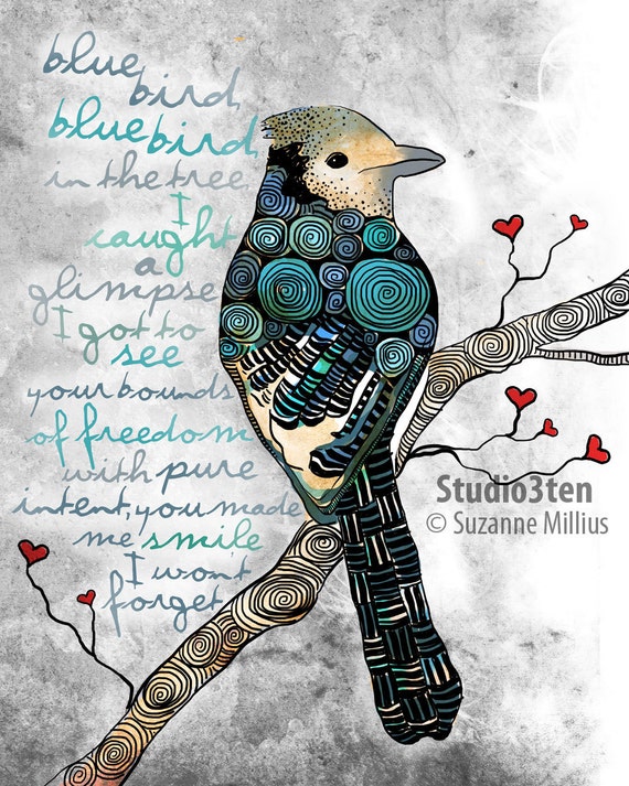 I Caught A Glimpse / original illustration ART Print SIGNED / Etsy