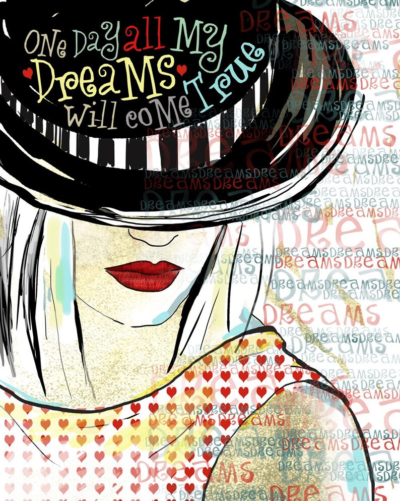 Dreams Inspirational Art original illustration ART Print Hand | Etsy