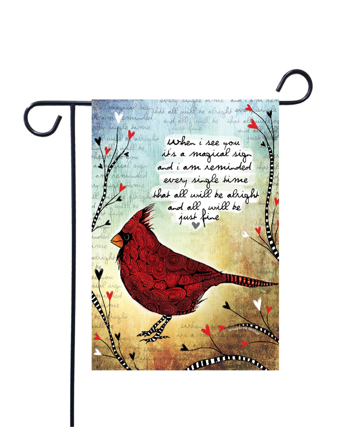 Cardinal Garden Flag Bird flag Cardinal flag | Etsy
