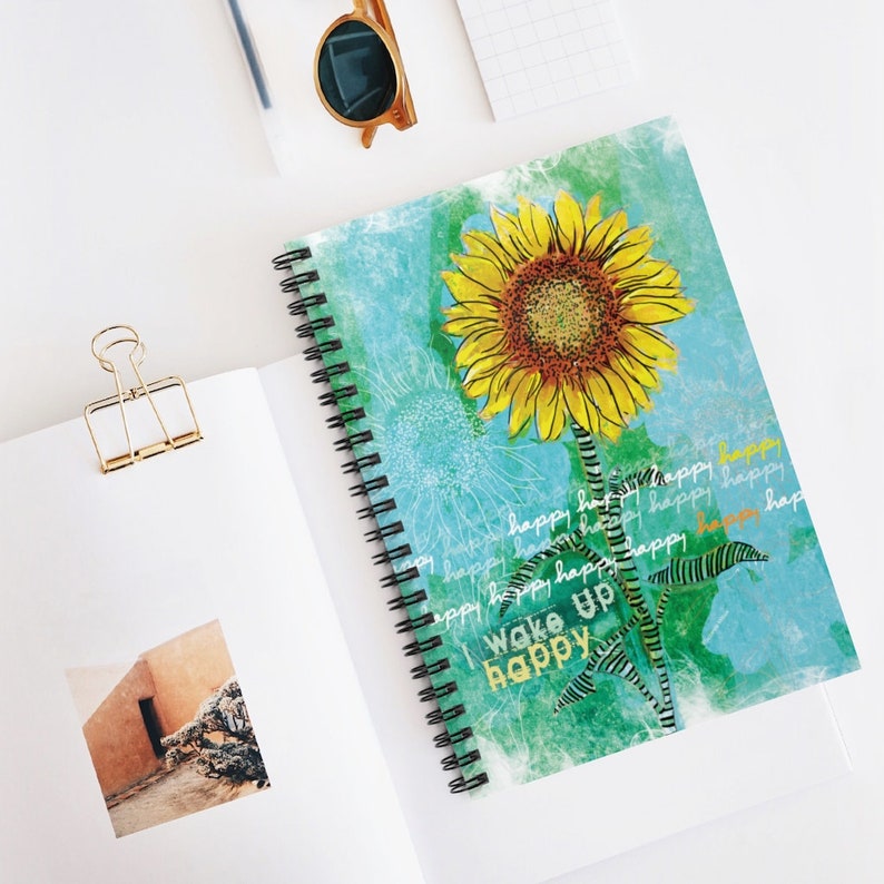Sunflower Journal Sunflower Diary Sunflower Notebook Spiral Etsy