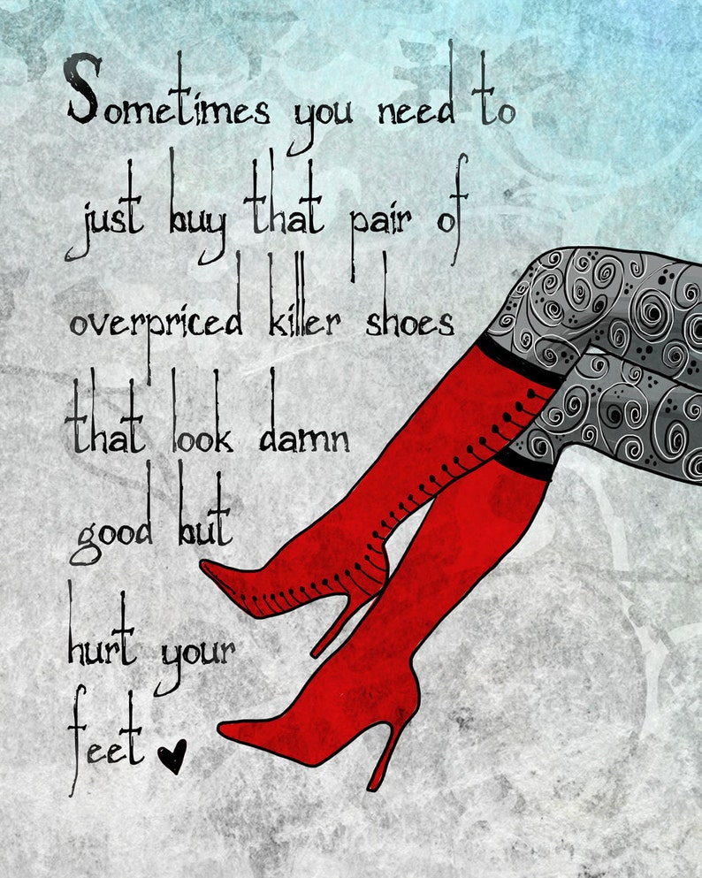 Red Boots shoe lover boot lover print about shoes art Etsy
