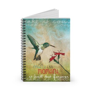 Hummingbird Journal, hummingbird book, hummingbird diary, gift under 20, hummingbird gift, hummingbird print, print with hummingbird, bird