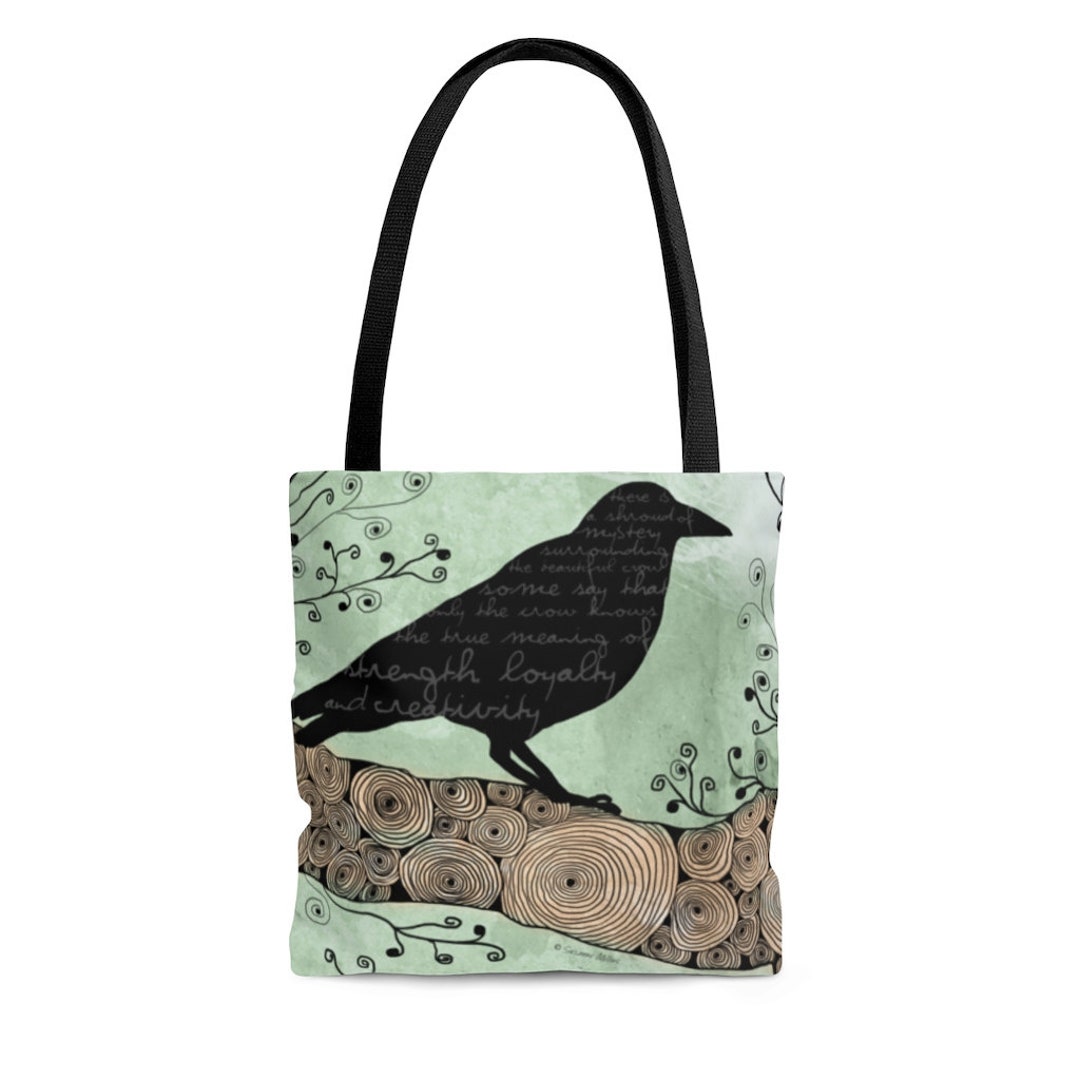 Crow Tote Bag Crow Art Crow Bag 3 Sizes - Etsy