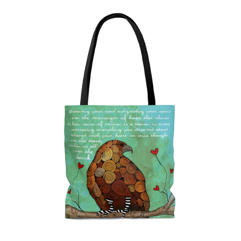 Hawk tote, Hawk purse, Hawk bag, Tote with Hawk, Hawk clothing, gift for Hawk lover, Hawk gift, Hawk blanket, Hawk painting, Hawk print image 2