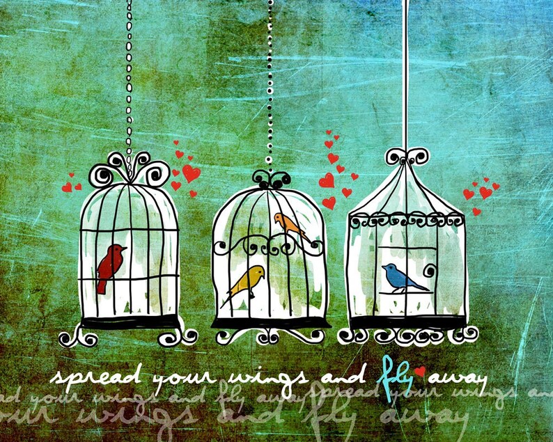 Spread Your Wings / original ilustración ART Print firmado / Etsy