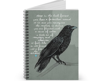 Crow journal, crow gift, gift for crow lover, crow theme, crow diary, crow dream journal, crow poem, crow book, raven journal, raven book