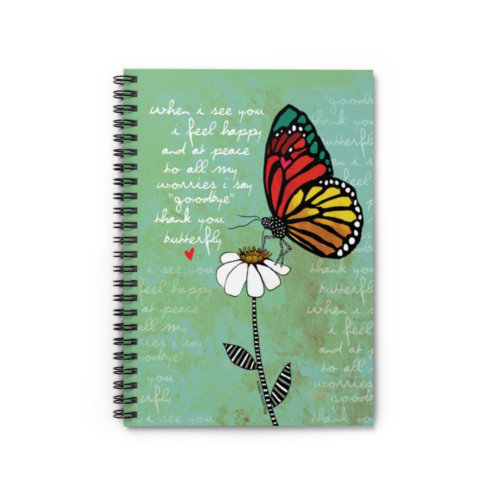 Butterfly journal Butterfly diary Butterfly Spiral Notebook Etsy