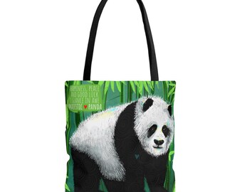 Panda bag, panda purse, panda tote, gift for panda lover, wildlife tote, wildlife purse, panda decor, panda gift, panda lover, panda art