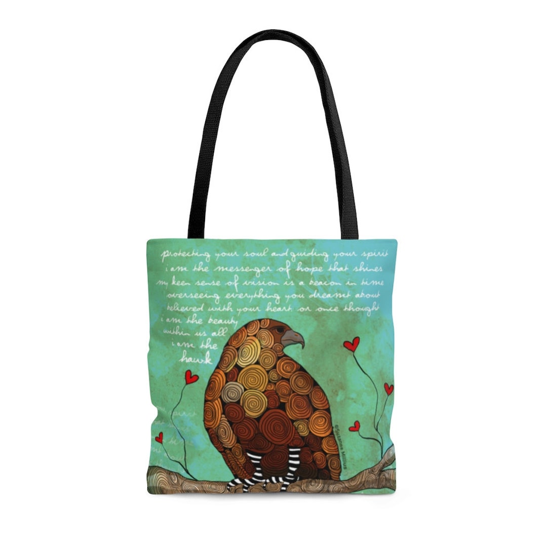 Hawk Tote, Hawk Purse, Hawk Bag, Tote With Hawk, Hawk Clothing, Gift