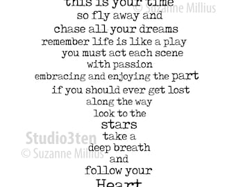 Fly Away Poem, poem about leaving, poem for going away to college,gift for college graduate, gift for new beginnings, poem about finding you