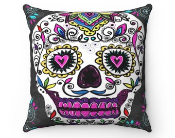 best selling, Sugar Skull pillow, halloween pillow, day of the dead pillow, day of the dead art, trick or treat pillow, best selling pillow