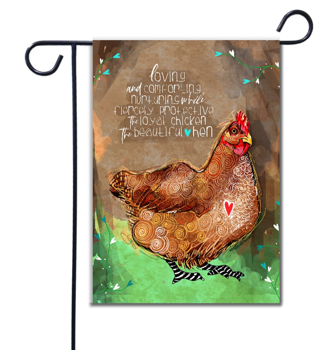 Chicken Garden Flag Hen Garden Flag Chicken Yard Art Etsy