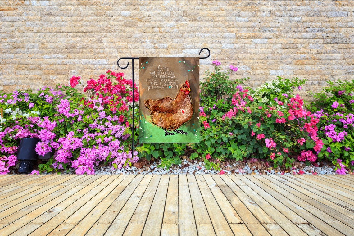 Chicken Garden Flag Hen Garden Flag Chicken Yard Art Etsy