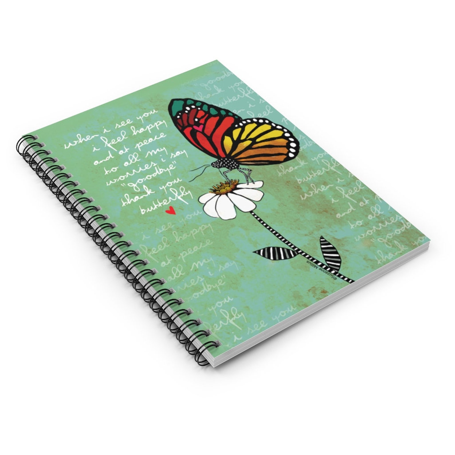 Butterfly journal Butterfly diary Butterfly Spiral Notebook Etsy
