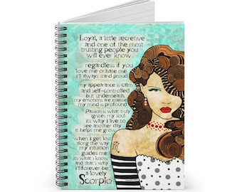 Scorpio Journal, scorpio art, gift for scorpio, scorpio print, scorpio diary, scorpio blank journal