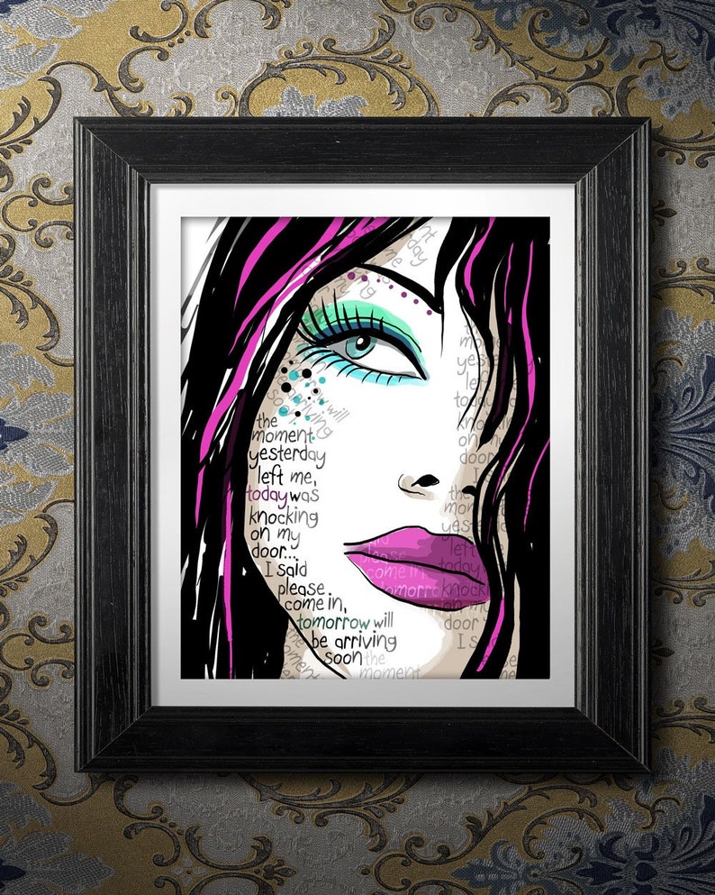 Time, punk rock, art about time, chase your dreams, wanderlust, gift for graduate, live this moment, fashion print, image 3