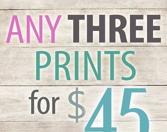Purchase ANY THREE 8x10 Prints for 45 Dollars and save 15 dollars