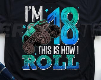 18th Birthday Monster Truck Shirt, 18th Birthday Boy Gifts, 18th Birthday Shirt for Boys, 18 year old birthday gift, 18th Birthday Boy Shirt