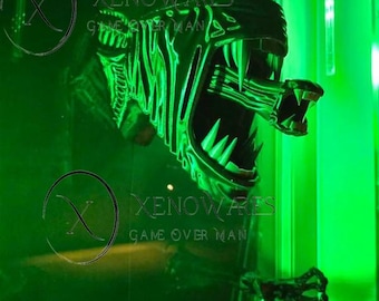 Decoración de Halloween de xenomorfos / Busto, mano y cola de extraterrestre impresos en 3D / Arte de pared de terror, decoración de oficina, regalo para fanáticos de los extraterrestres, regalo para gamers, regalo para papá