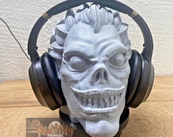 Death Demon Headset Display - Shinigami Bust Manga Anime Headphone Holder - Birthday Gift Idea - Unique Christmas Present - Gift for Him