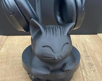 Cute Kitty Cat Headphone Stand - Unique Christmas Gift - Gift for Her - Girly Gaming Headset Stand - Cat Lover Gift - Christmas Gift Idea