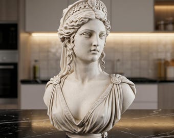 Greek Goddess Decor - Hera Bust Sculpture for Home Office
