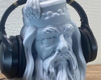 Wizard Headmaster Headphone Stand - Magic Headset Holder - Gaming Room Decor - Unique Gift for Him - Birthday Gift Idea - Gift for Dad