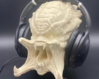 Soporte para auriculares de Depredador - Soporte para auriculares de Alien - Regalo para gamers - Regalo para él - Decoración para sala de juegos - Decoración de escritorio de oficina - Accesorio de escritorio