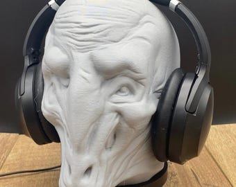 SALE - Slenderman Headphone Stand - Horror Headset Holder - Gift for Him - Gift for Gamer - Gift for Dad - Gaming Room Decor - Desk Decor