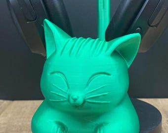 Cute Kitty Cat Headphone Stand - Unique Christmas Gift - Gift for Her - Girly Gaming Headset Stand - Cat Lover Gift - Christmas Gift Idea