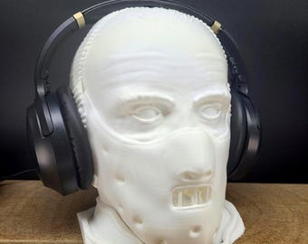 SALE - Hannibal Lecter Mask Headset Stand - Anthony Hopkins Headphone Holder - Game Room Decor - Gift for Him - Gift for Gamer - Dad Gift