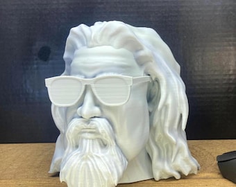 Big Lebowski Headphone Stand - Jeff Bridges The Dude Bust - Console Headphone Holder - PC Gaming Room Decor - Gamer Boyfriend Headset Holder