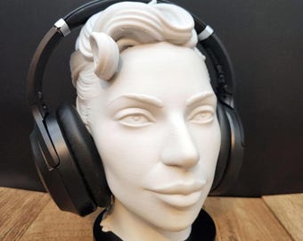 Lady Gaga hörlursstativ - musikälskare headsethållare - present till henne - pappapresent - spelrumsinredning - kontorsskrivbordsdekor - skrivbordstillbehör