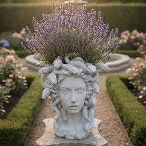 Fantasy Garden Medusa Planter, Sculptural Flower Pot for Home Decor