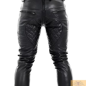 Men&#39;s Black Cow Leather Biker Leather Pants | Premium Motorcycle Pants for Men| Cow Leather Hand Made Quilted Pant
