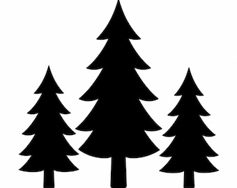 Pine Tree Icon SVG, PNG: forest evergreen silhouette, rustic winter decor, Cricut Silhouettes Cut File, Instant Download
