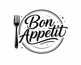 Bon Appetit SVG、エレガントなキッチンプレートサインカットファイル、居心地の良い家庭料理のための魅力的なフレンチダイニングデコレーション（デジタルダウンロード）