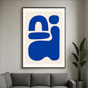 Royal Blau Minimalistische Abstrakte Wand Kunst Digitale Download Moderne Blaue Kunst Poster Abstrakte Druck Wohnkultur Geschenk für Kunstliebhaber