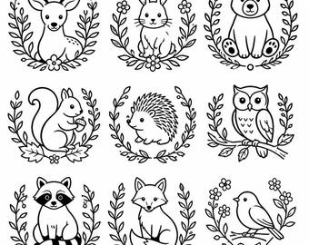 Woodland Animal SVG, PNG: Cute Forest Creature Bundle, Nursery Decal, Baby Shower Craft Cut Files, Instant Download