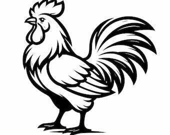 素朴な雄鶏のSVG、農家風チキンのカットファイル、大胆な納屋のPNG（Cricutレーザー彫刻用）、居心地の良いカントリーデコレーション（デジタルダウンロード）