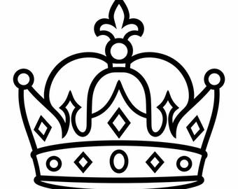 Royal Crown Icon SVG, PNG: princess queen outline, birthday party decor, Cricut Silhouettes Cut File, Instant Download