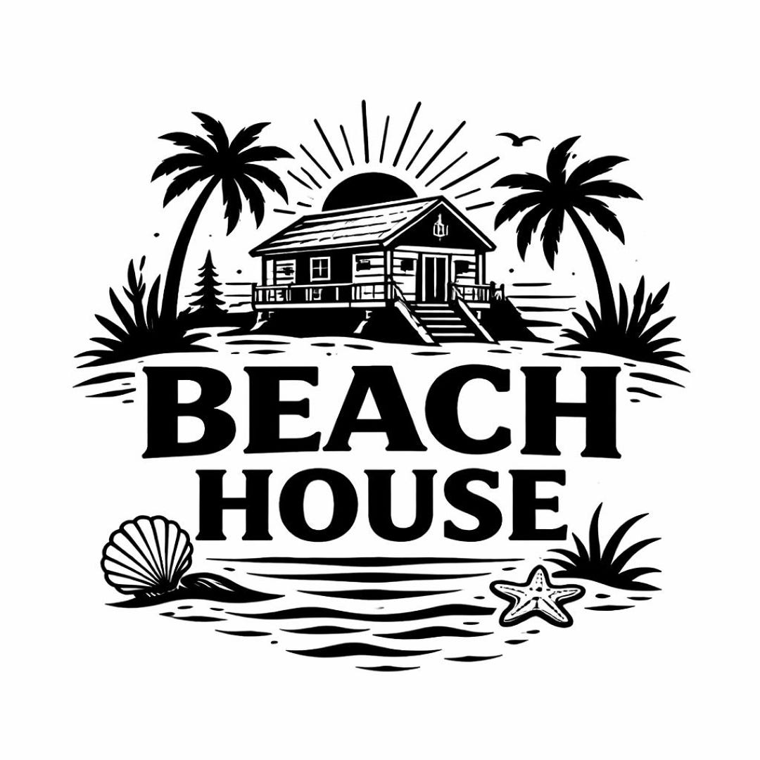 Beach House SVG, Tropical Coastal Cottage PNG, Sunny Seaside Home Cut ...