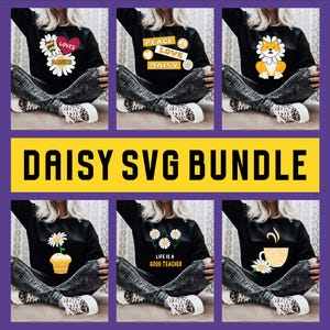 Daisy Svg Bundle, Daisy Flower Svg, Daisy Clipart, Daisies Svg, Flowers Svg, Flower Png, Daisy Cut File, Svg Files For Cricut, Daisy