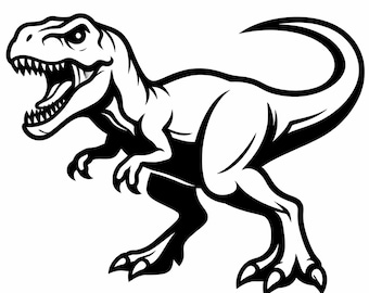獰猛なTレックスのSVG、咆哮する恐竜のカットファイル、大胆なジュラシックPNG（Cricutレーザー彫刻用）、壮大な子供向けデコレーション（デジタルダウンロード）