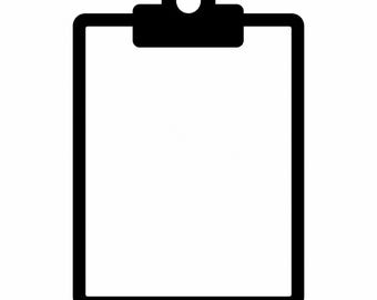 Clipboard Icon SVG, PNG: blank checklist outline, office planner decor, Cricut Silhouettes Cut File, Instant Download