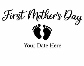 初めての母の日SVG、赤ちゃんの足跡 新米ママカットファイル、Cricut用スイートキープセイクデートPNG 心温まるギフト（デジタルダウンロード）